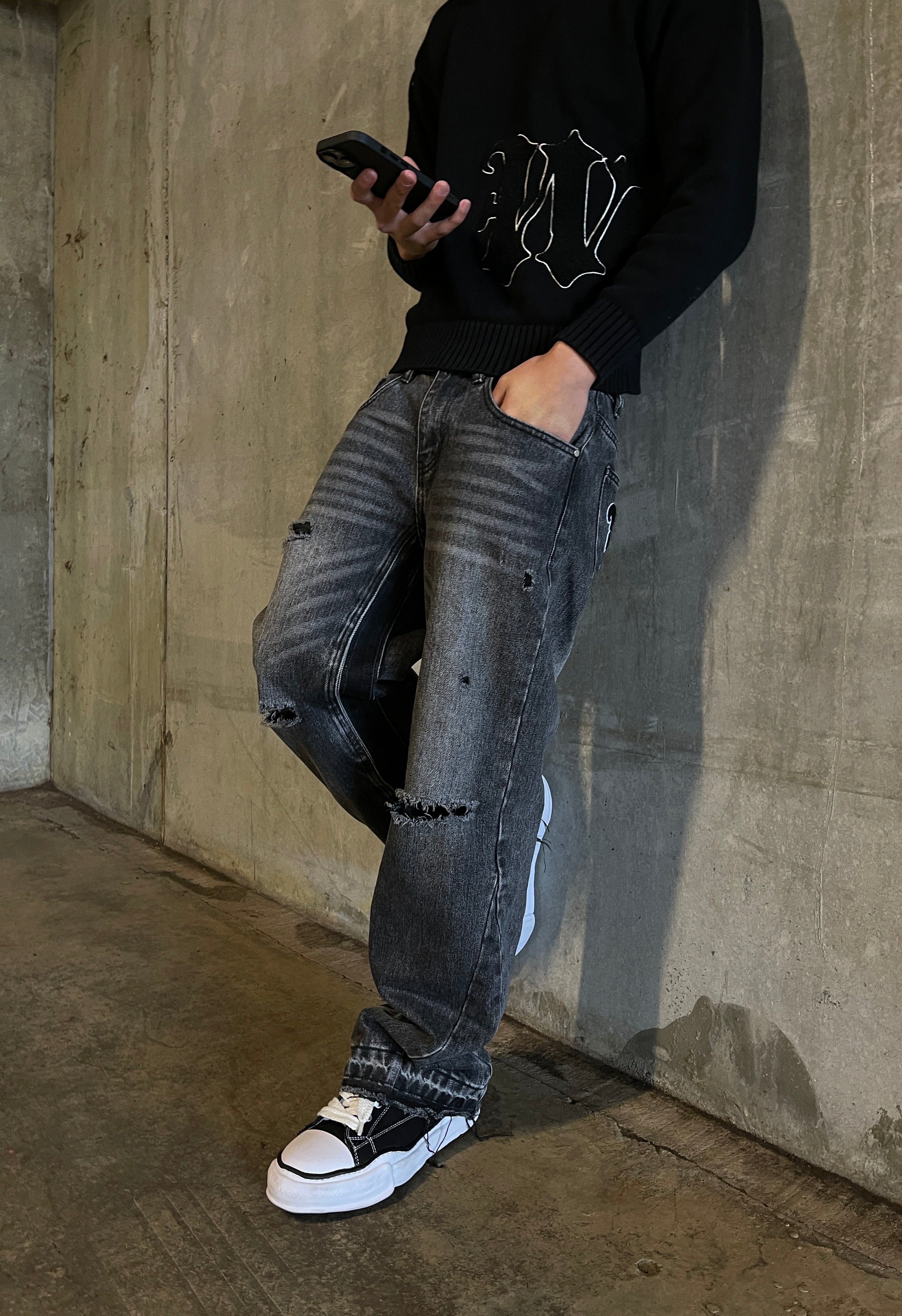 FLARED JEANS - ASH